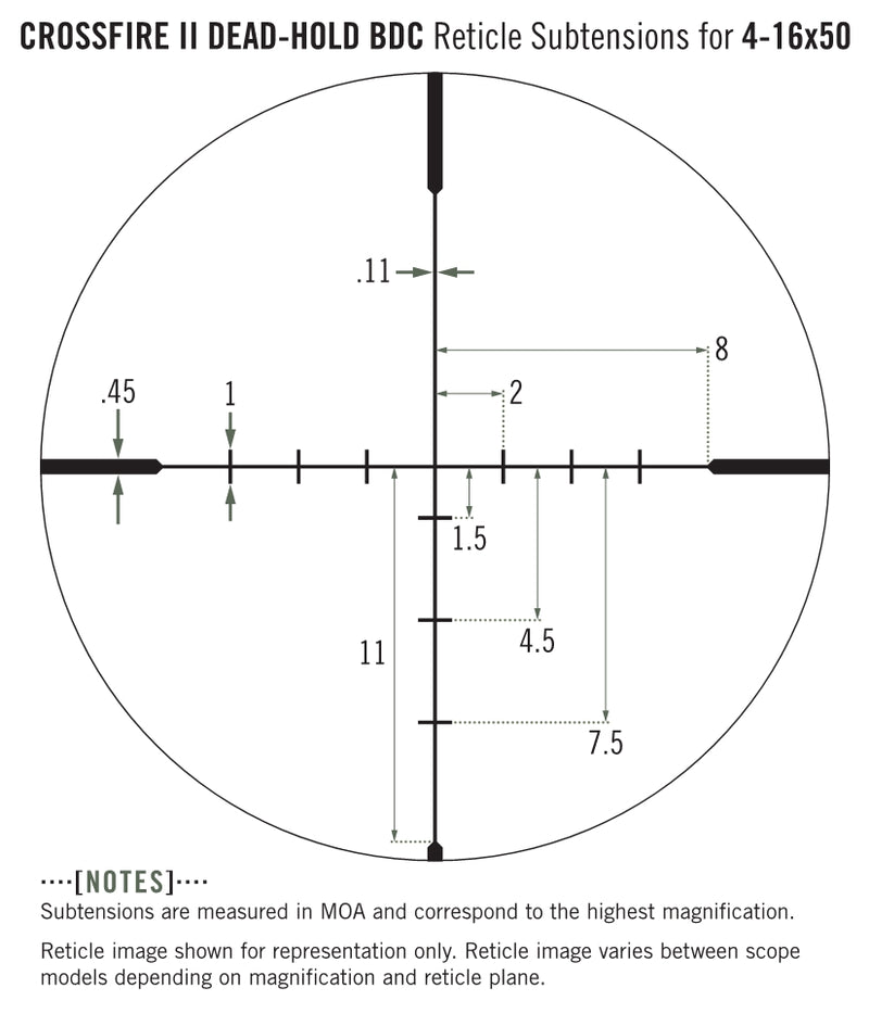 Vortex Optics Crossfire 4-16x50 Dead-Hold BDC (MOA) Reticle-Optics Force