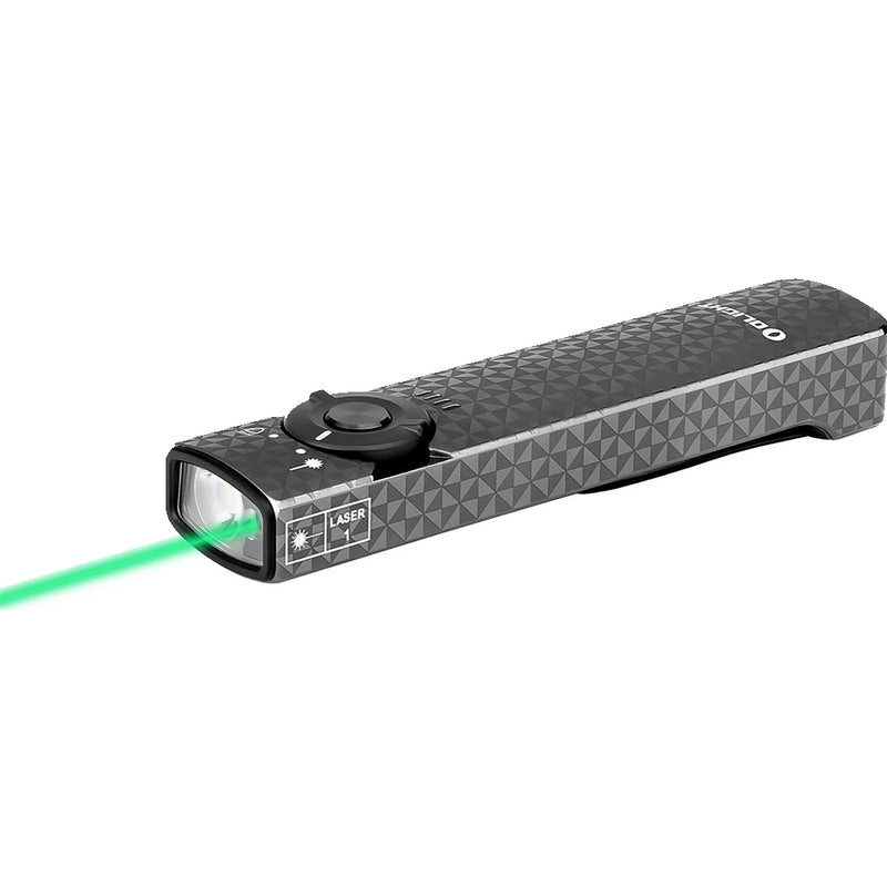 Olight Arkfeld Flat Flashlight with Green Laser & White Light-Grey-Neutral White-Optics Force