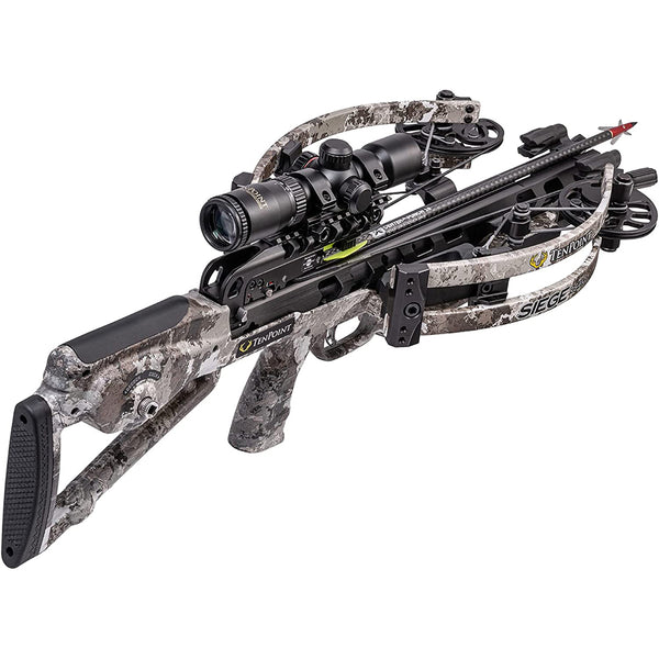 TenPoint Siege RS410 Crossbow - 410 FPS - Equipped with RangeMaster Pro Variable Speed Scope + ACUslide Cocking & De-Cocking System - Reverse-Draw Design with Full 13.5” Power Stroke-Optics Force