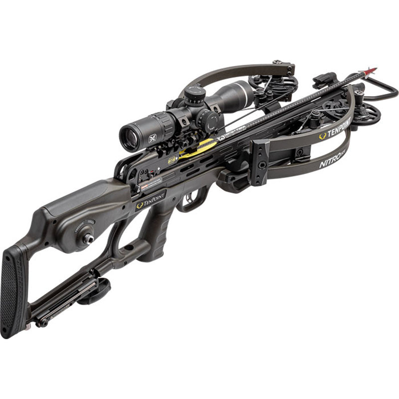 TenPoint Nitro 505 Crossbow, Moss Green - 505 FPS - Equipped with 100-Yard EVO-X Marksman Elite Scope + ACUslide Cocking & De-Cocking System - Reverse-Draw Design-Optics Force