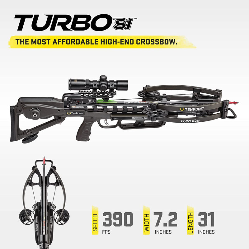 TenPoint Turbo S1 Crossbow with ACUslide - 390 FPS-Optics Force