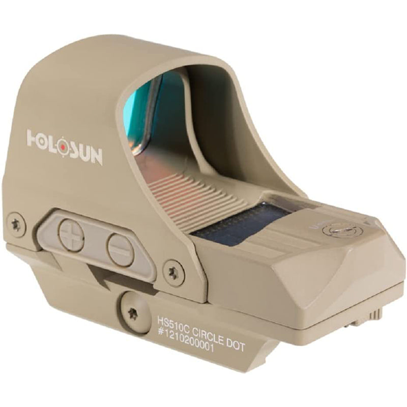 HOLOSUN HS510C-FDE Multi Reticle, Open Reflex Sight, Solar, Shake Awake w/ Protective Cover-Optics Force