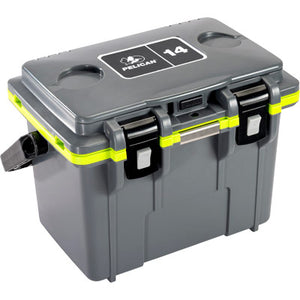 PELICAN 14QT Elite Personal Cooler Dark Gray/Green-Optics Force