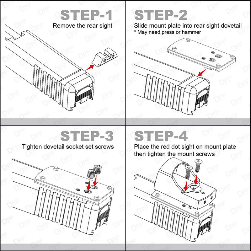 DPP Titanium Rear Sight Mount Titanium Version Venom/Fastfire Footprint