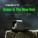 Osight C Open Green Dot Sight with 3 MOA Dot & 32 MOA Circle Multi-Reticle System and Side-Loading Battery