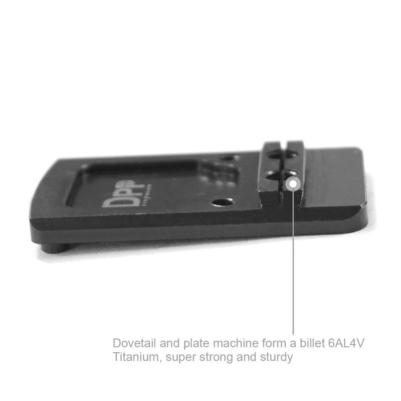 DPP Titanium Glock RMR Mounting Plate Kit - Fits Trijicon RMR & Holosun 507/508, Aluminum, Low Profile