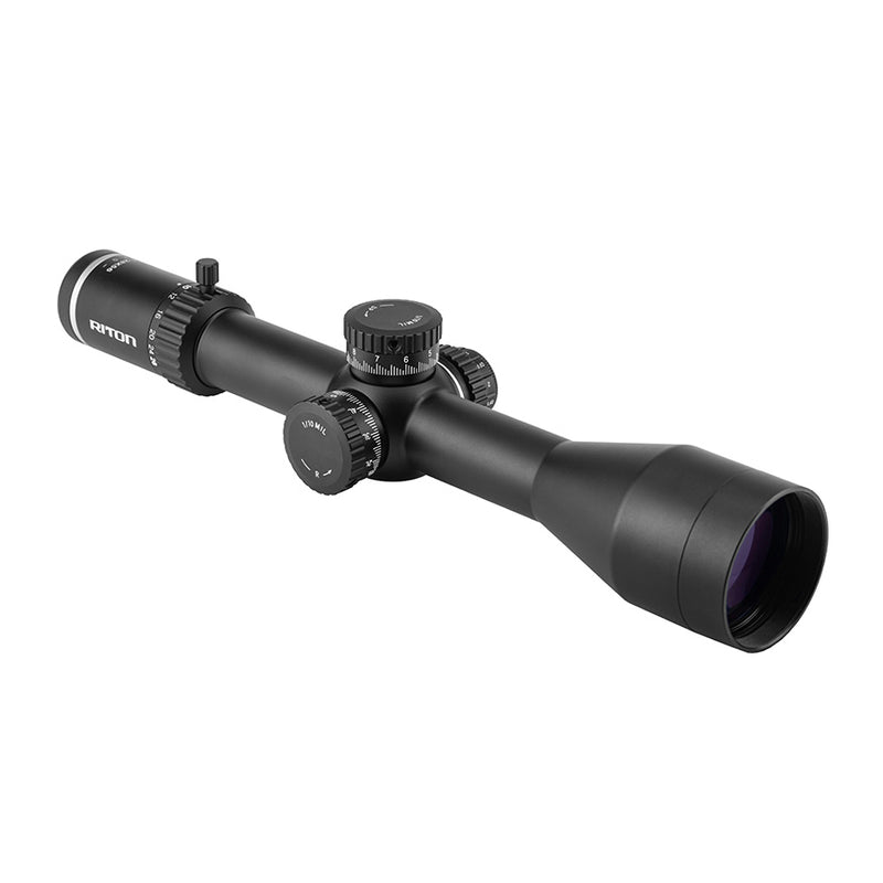 Riton Optics 5C428LFI 5 Conquer Black Hardcoat Anodized 428x 56mm 34mm Tube Illuminated Red TPSR Reticle Features Throw Lever-Optics Force