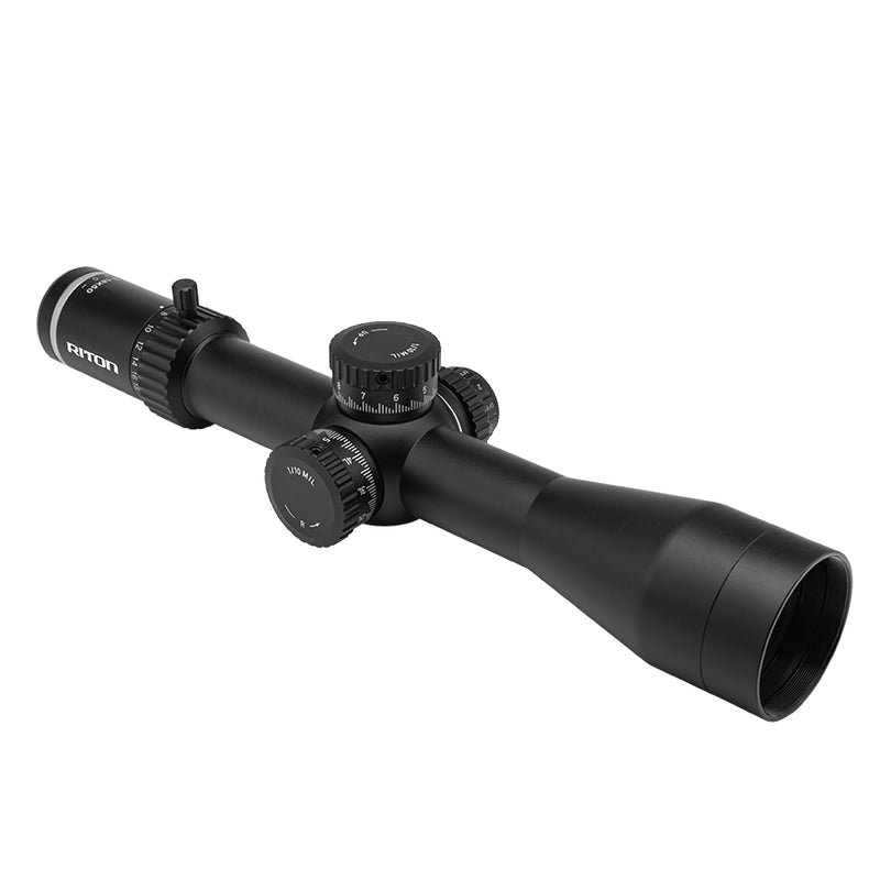 Riton Optics 7C318LFIP 7 Conquer Black Hardcoat Anodized 318x 50mm 34mm Tube Illuminated Red PSR Reticle Features Throw Lever-Optics Force