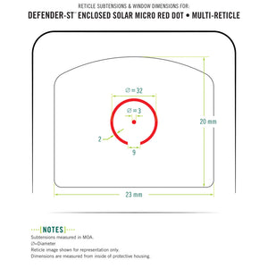 Vortex Defender-ST™ Enclosed Solar Micro Red Dot 3 MOA