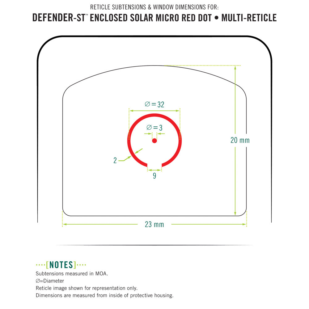 Vortex Defender-ST™ Enclosed Solar Micro Red Dot 3 MOA