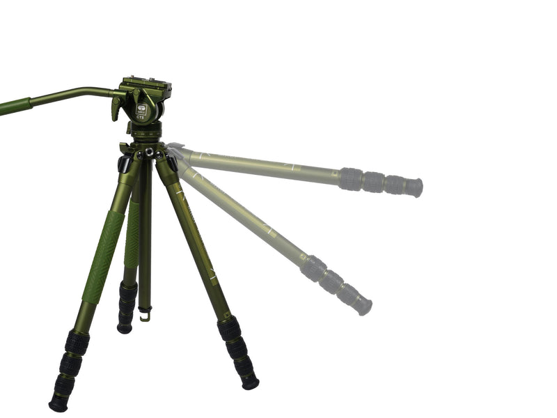 SIRUI CT04 Pilot Series Tripod with CT5 Fluid Head Dark Green-Optics Force