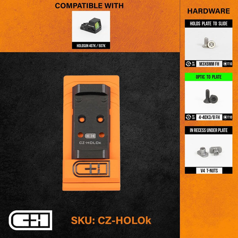 C&H Precision Plate For CZ P-10 to Fit Holosun 407k / 507k