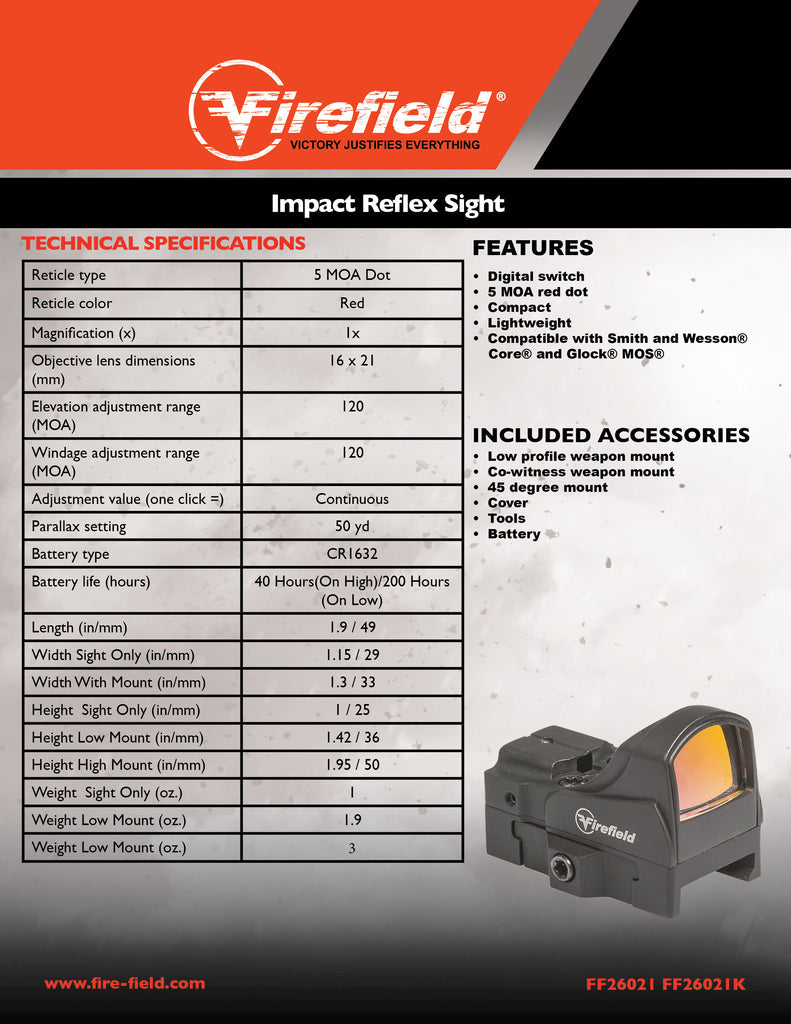 Firefield Impact Mini Reflex Sight-Optics Force