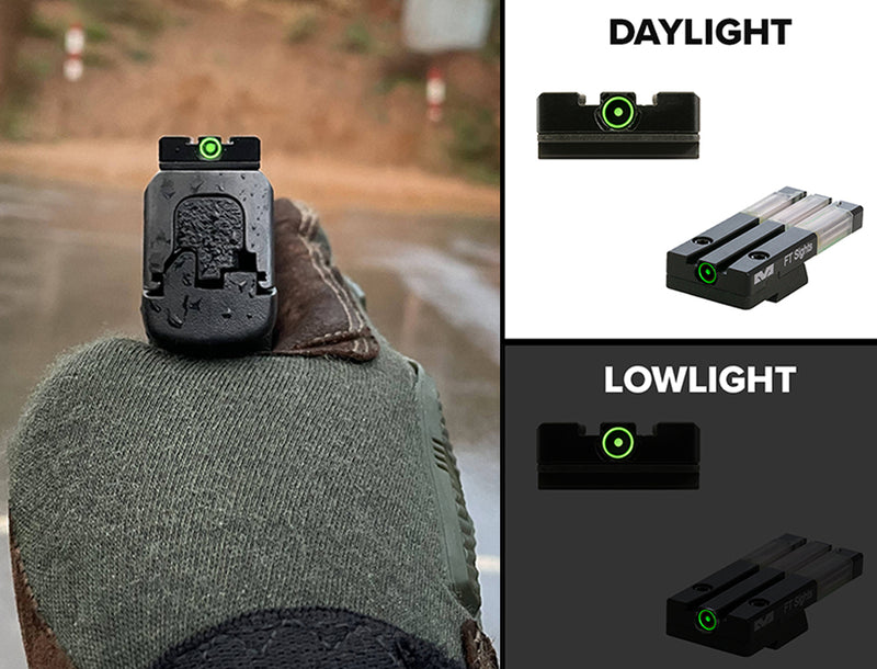 Meprolight FT BULLSEYE™ REAR SIGHT Innovative Fiber-Tritium Optical Pistol Rear Sight