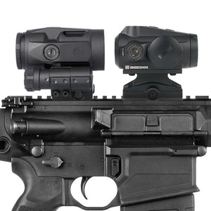 Sig Sauer, ROMEO MSR/Juliet Combo Kit, Red Dot Sight w/Juliet3-Micro Magnifier, 3X22, 2 MOA, Black-Optics Force