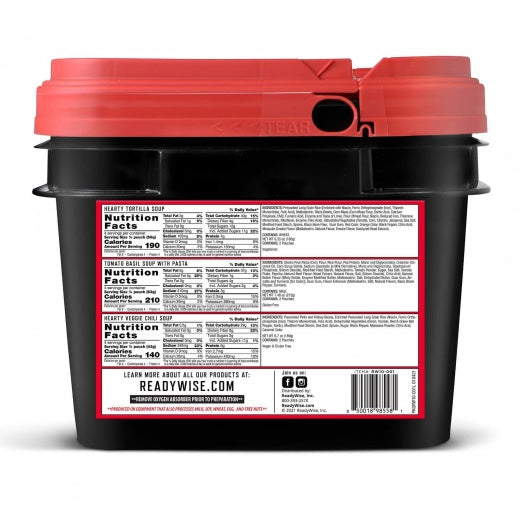 ReadyWise 48 Serving Emergency Soup Grab and Go Bucket-Optics Force