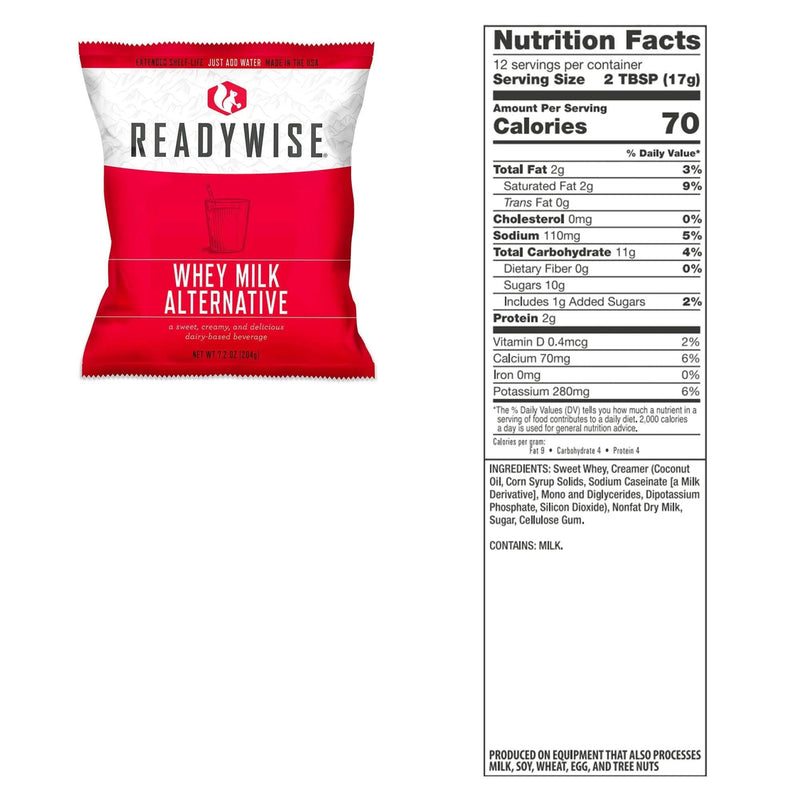 ReadyWise 120 Servings Emergency Whey Milk Alternative-Optics Force