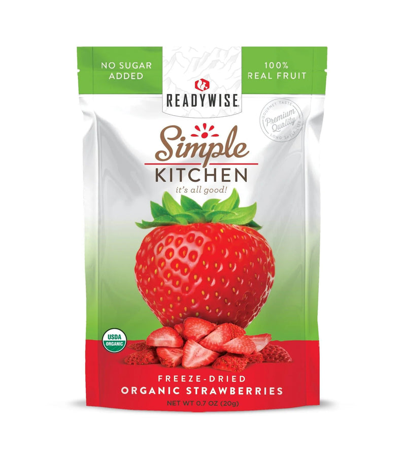 ReadyWise Simple Kitchen Organic Freeze-Dried Strawberries - 6 Pack-Optics Force