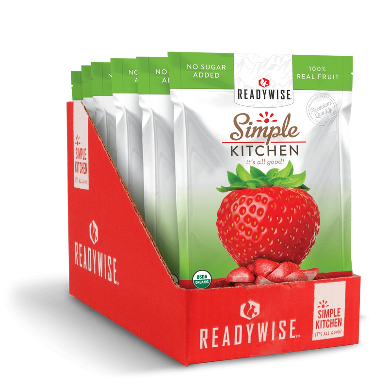 ReadyWise Simple Kitchen Organic Freeze-Dried Strawberries - 6 Pack-Optics Force