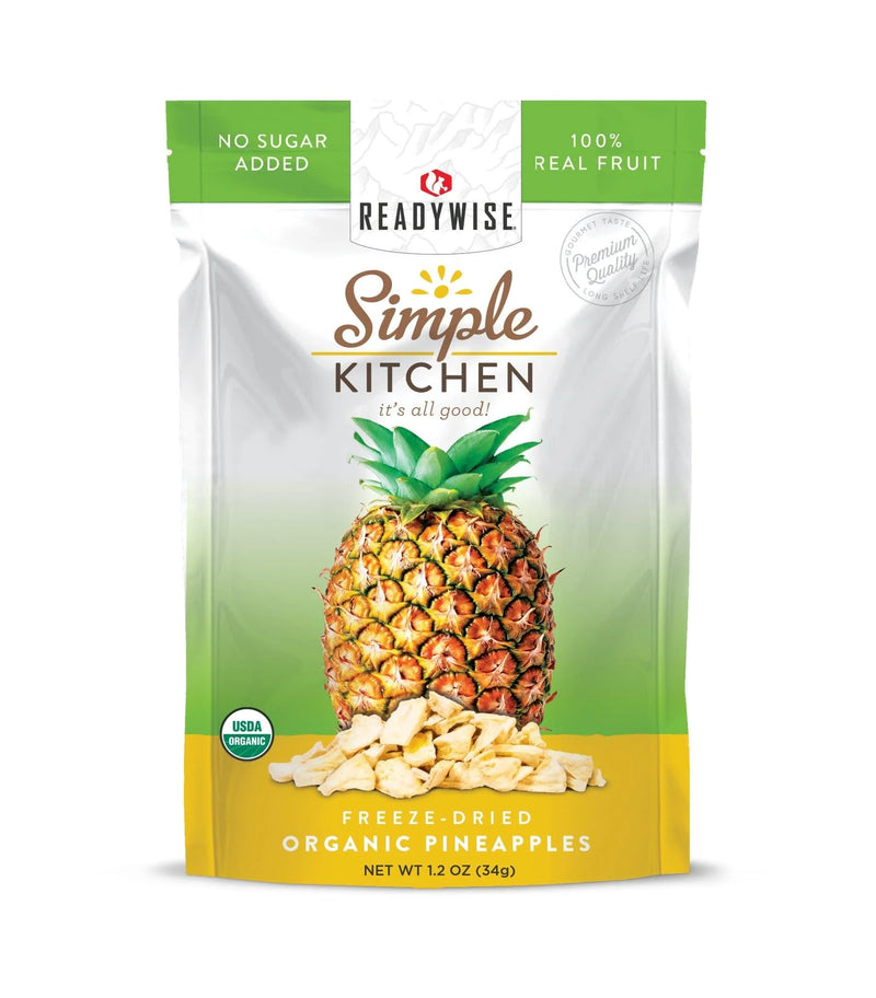 ReadyWise Simple Kitchen Organic Freeze-Dried Pineapples - 6 Pack-Optics Force