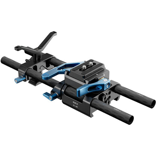 SIRUI SC-BPS Universal Quick Release Baseplate with Dual 15mm Rod Clamp Kit-Optics Force