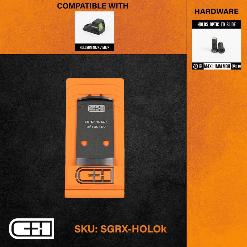 C&H Adapter Plate For Sig P320 RX/Pro/AXG To Holosun 407K/507K
