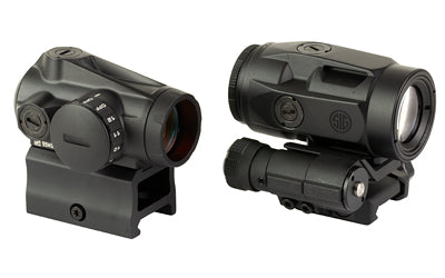 Sig Sauer, ROMEO MSR/Juliet Combo Kit, Red Dot Sight w/Juliet3-Micro Magnifier, 3X22, 2 MOA, Black-Optics Force