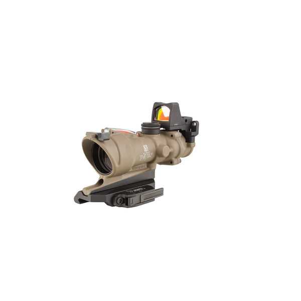 Trijicon 100553 ACOG ECOS Combo Flat Dark Earth 4x32mm Illuminated Red Crosshair .223 BDC Reticle