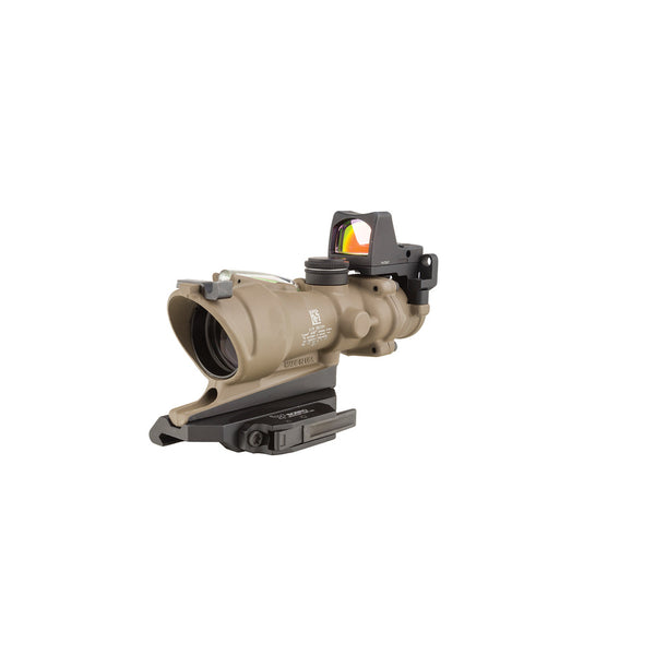 Trijicon 100554 ACOG ECOS Combo Flat Dark Earth 4x32mm Illuminated Green Crosshair .223/5.56 BDC Reticle