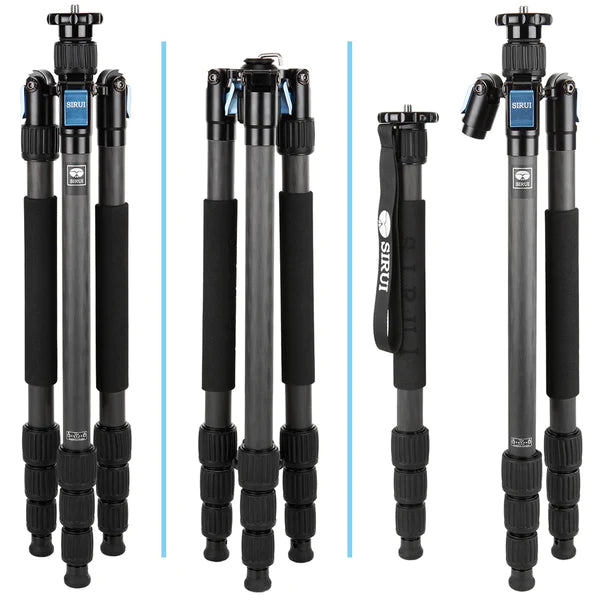 SIRUI W Series Water\Dust Proof Tripods (Converts to a Monopod, has a low profile split center column) 4 leg sections-Optics Force