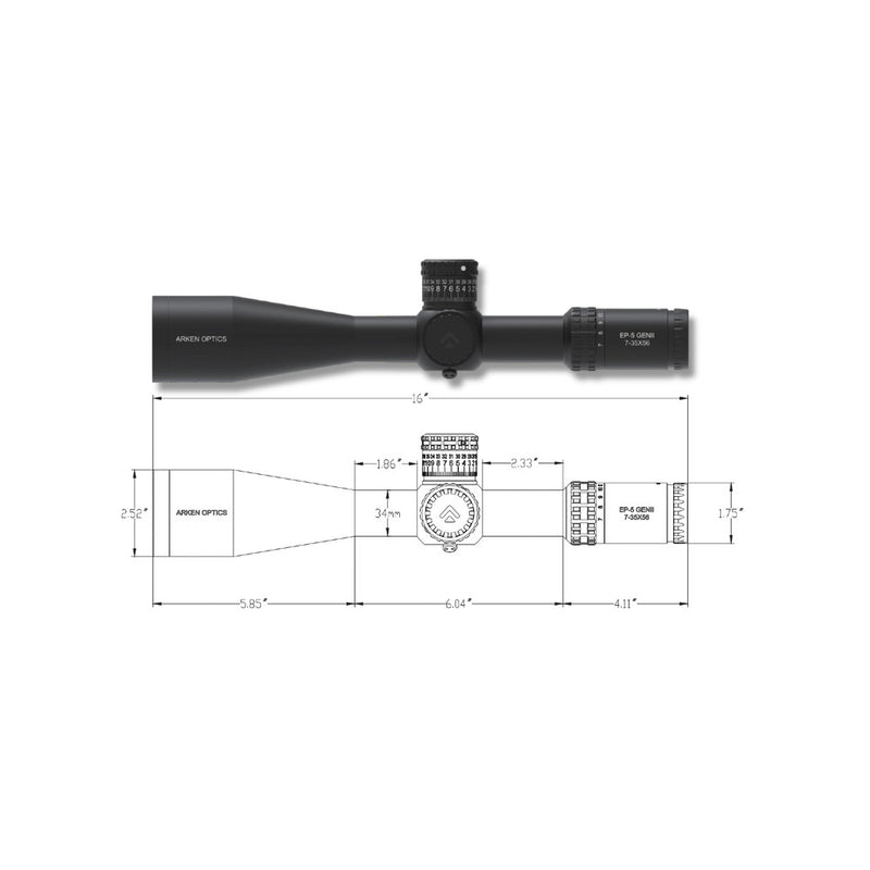 Arken Optics EP5 7-35X56 Gen 2 FFP Illuminated VPR - Zero Stop Riflesc