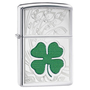 Zippo Clover High Polish Chrome Design-Optics Force