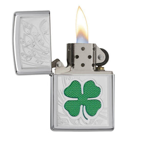 Zippo Clover High Polish Chrome Design-Optics Force