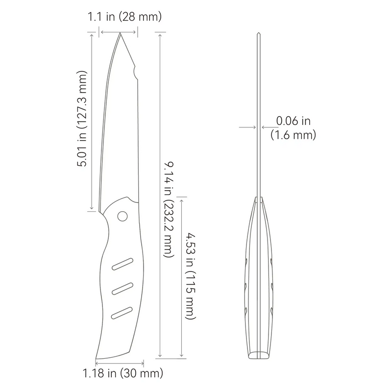 Olight OREMAKE Sheepdog Damascus 5" Kitchen Utility Knife,45-layer construction-Optics Force