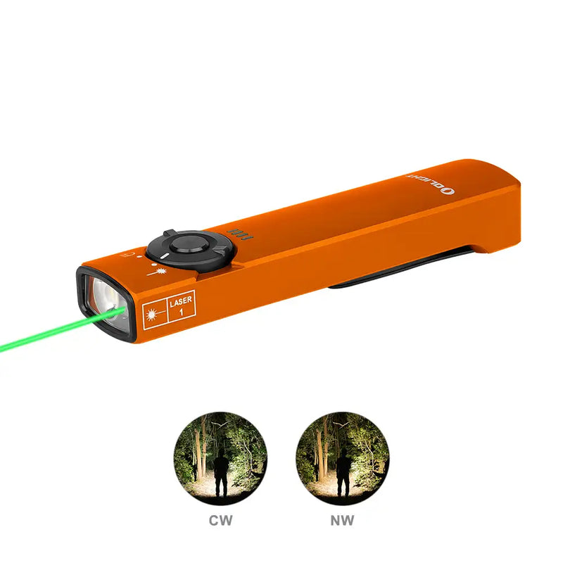 Olight Arkfeld Flat Flashlight with Green Laser & White Light