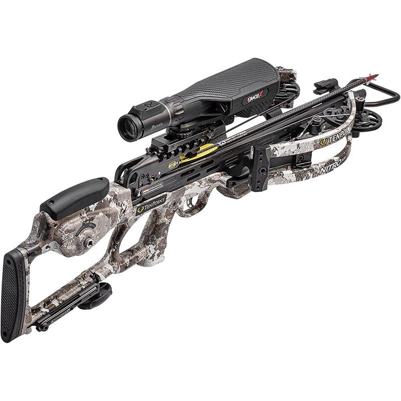TenPoint Nitro 505 Oracle X Crossbow, Veil Alpine - 505 FPS - Equipped with Burris Oracle X Rangefinding Scope + ACUslide Cocking & De-Cocking System - Reverse-Draw Design