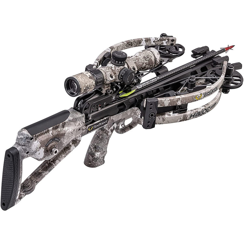 TenPoint Havoc RS440 Crossbow, Veil Alpine - 440 FPS - Equipped with 100-Yard EVO-X Marksman Elite Scope + ACUslide Cocking & De-Cocking System - Reverse-Draw Design Creates Fastest Compact Crossbow