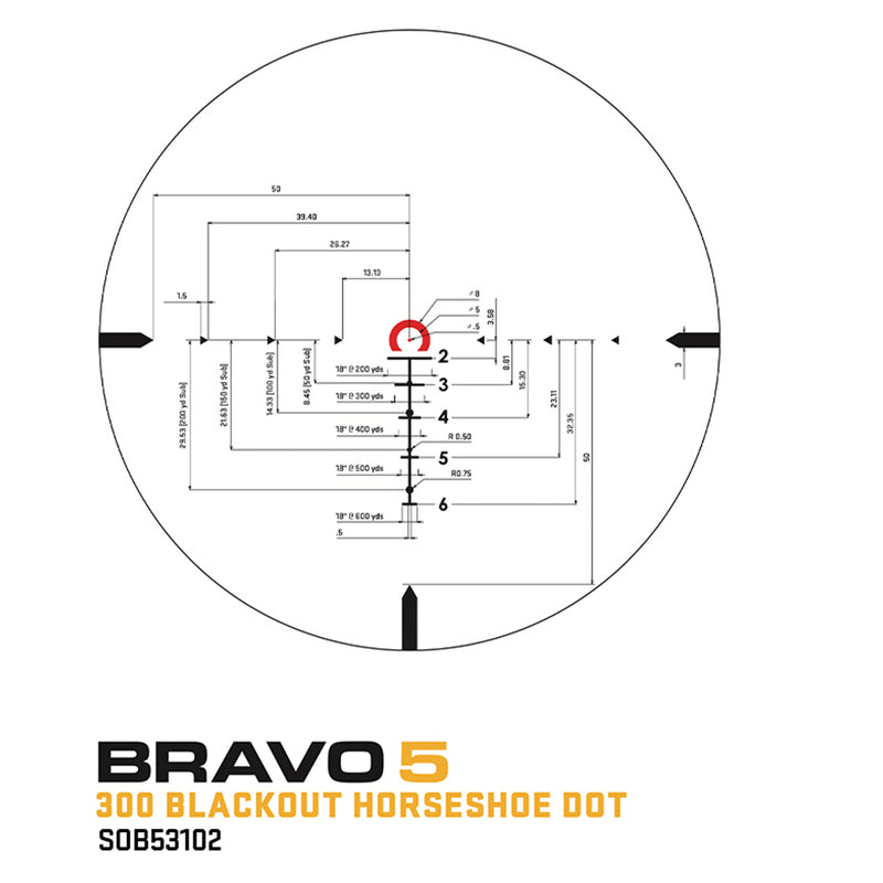 Sig Sauer BRAVO5 5X32 MM RED DOT-300 Blackout Horseshoe Dot-Optics Force