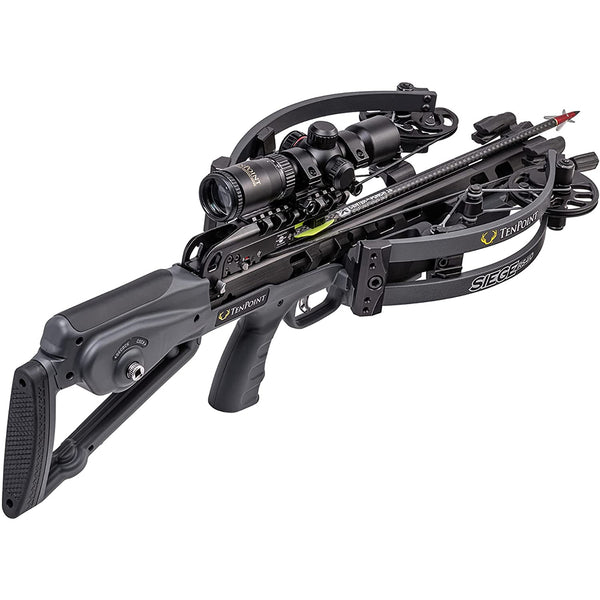 TenPoint Siege RS410 Crossbow - 410 FPS - Equipped with RangeMaster Pro Variable Speed Scope + ACUslide Cocking & De-Cocking System - Reverse-Draw Design with Full 13.5” Power Stroke