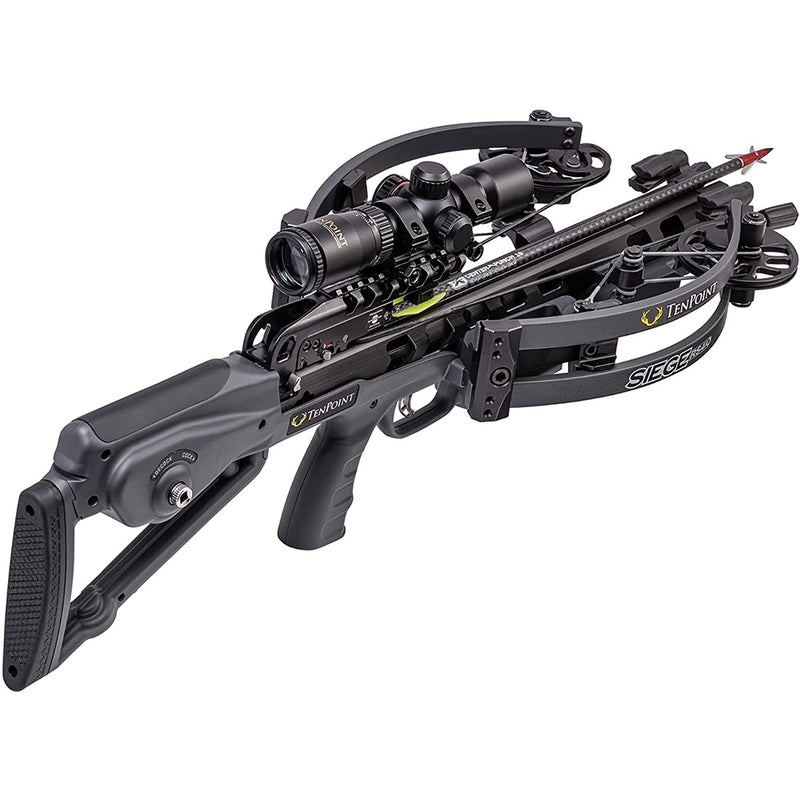 TenPoint Siege RS410 Crossbow - 410 FPS - Equipped with RangeMaster Pro Variable Speed Scope + ACUslide Cocking & De-Cocking System - Reverse-Draw Design with Full 13.5” Power Stroke-Optics Force