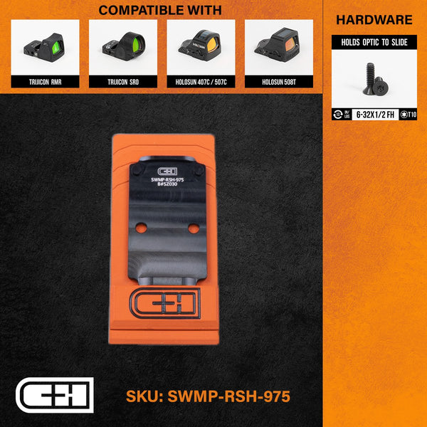 C&H Adapter Plate For S&W M2.0™ C.O.R.E. To Fit Trijicon RMR / SOR, Holosun 507C/407c/508C/508T